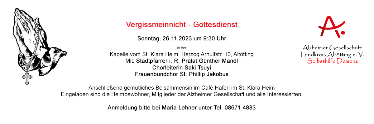 Vergissmeinnicht – Gottesdienst