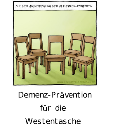 Werbung für Veranstaltung Humorvoller Workshop "Demenzprävention für die Westentasche"